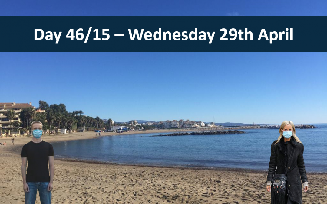 Day 46/15 – Wednesday 29th April –15 days of Spanish lock down