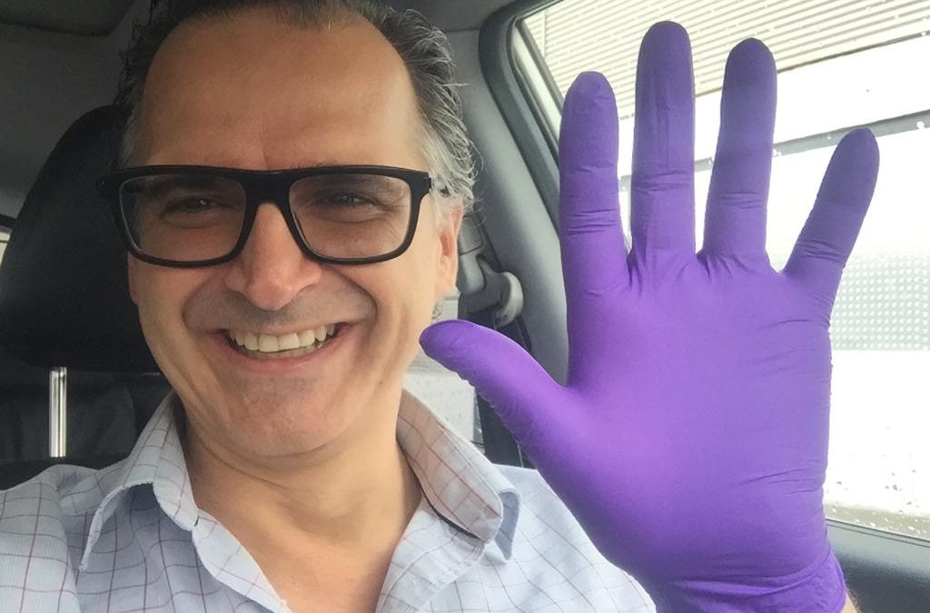 The story of the purple gloves…